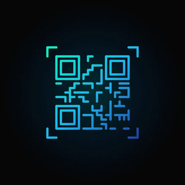 Diseño logo Blue QR code scan vector icon or design logo — Archivo Imágenes Vectoriales