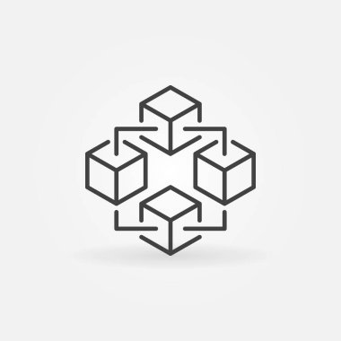 Blockchain teknoloji simgesi. Vektör bloğu zinciri sembolü