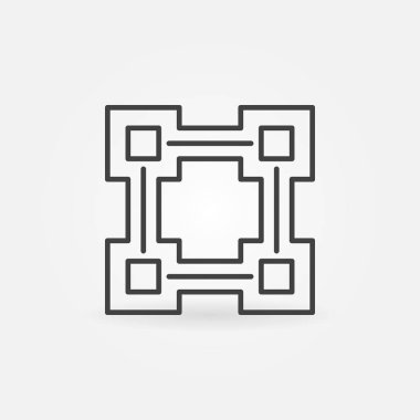 Blok zinciri satırı simgesi - vektör blockchain kavramı öğesi