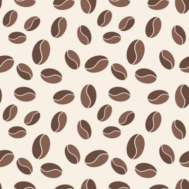 Kahve çekirdekleri seamless modeli. Vektör arka plan