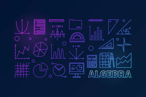Vectorillustratie kleurrijke overzicht algebra — Stockvector
