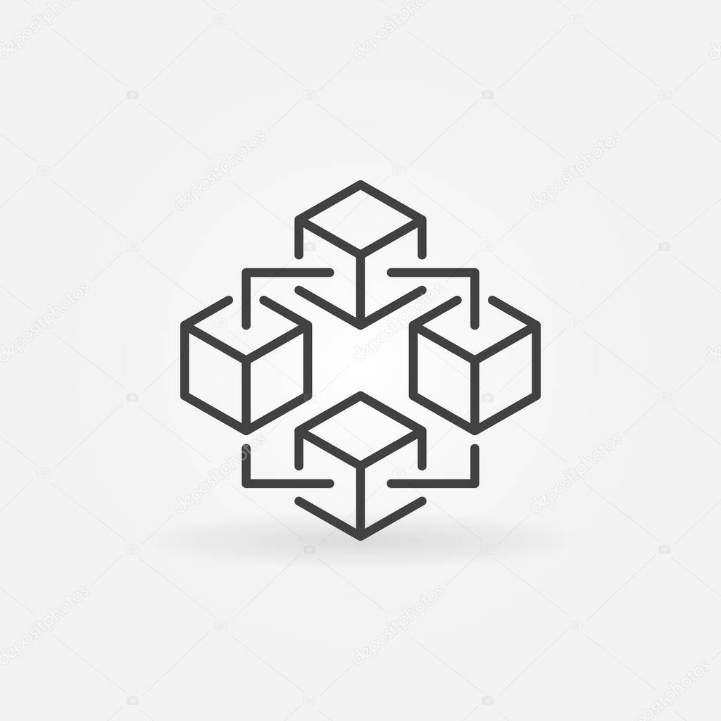 Blockchain technology icon. Vector block chain symbol
