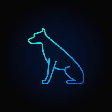 Oturma köpek mavi kutsal kişilerin resmi