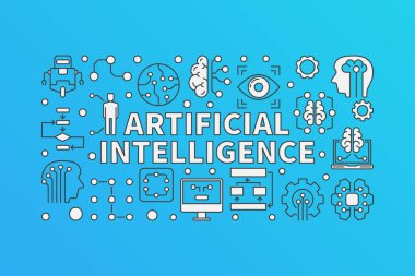 AI illüstrasyon. Vektör yapay zeka afiş