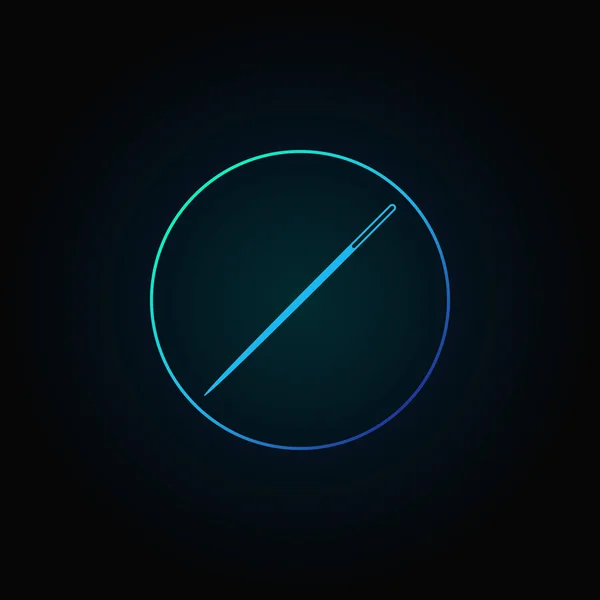 Aguja azul en el icono del círculo. Concepto de costura vectorial — Archivo Imágenes Vectoriales