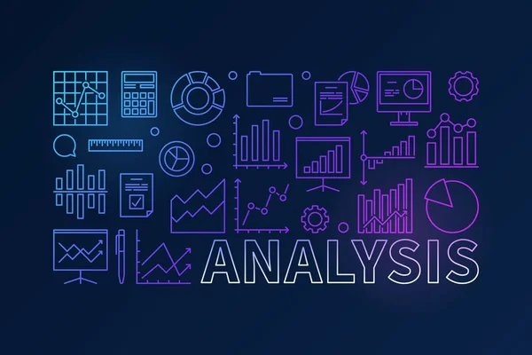 Finanzanalyse buntes horizontales Banner — Stockvektor