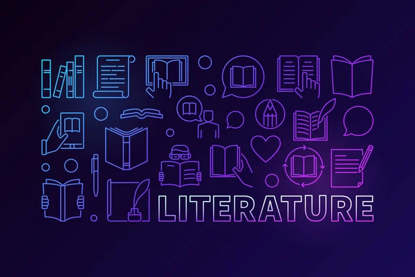 Kleurrijke vectorillustratie literatuur — Stockvector