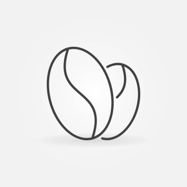 Kahve çekirdekleri vektör simgesi ince çizgi stili