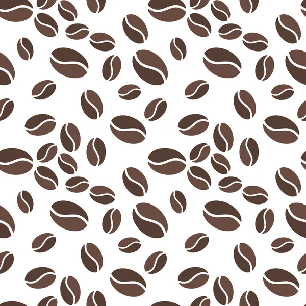 Café marrón beens vector patrón sin costura — Vector de stock