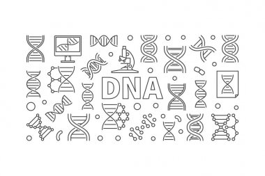 DNA vektör bilim kavramı yatay banner