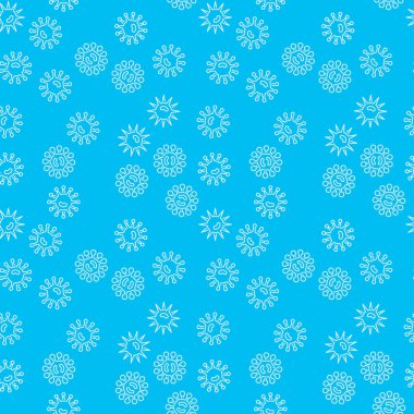 Vektör mavi bakteri seamless modeli