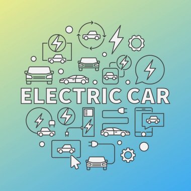 Elektrikli Araba modern vektör yuvarlak şekil