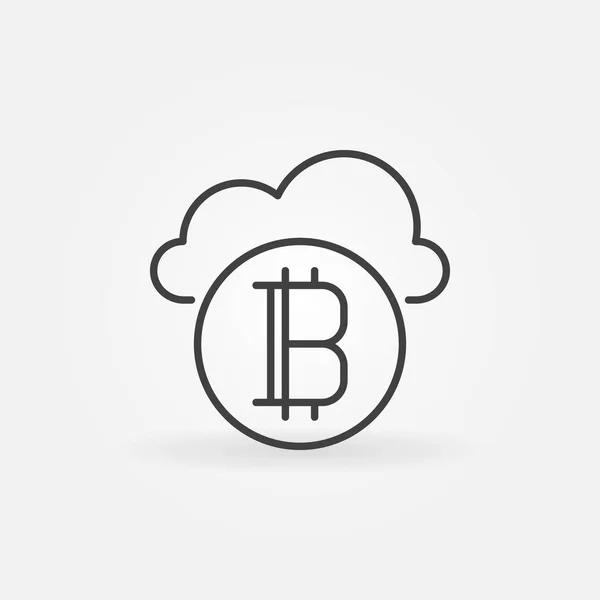 Bitcoin avec icône cloud - symbole vectoriel de concept crypto-monnaie — Image vectorielle
