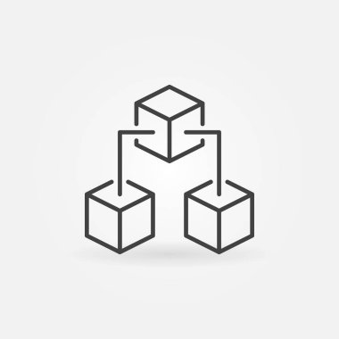 İnce çizgi stili bloğu zinciri ya da adem-i merkeziyetçilik vektör simgesi