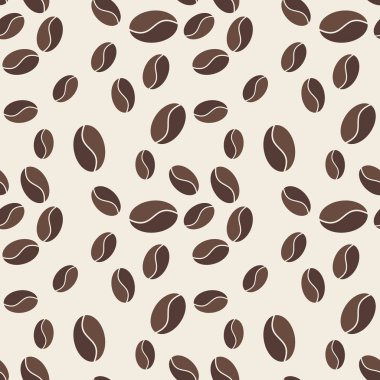 Kahve çekirdekleri - vektör arka plan ile Seamless Modeli
