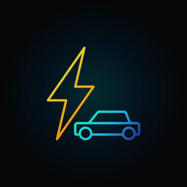 Araba ile yıldırım renkli simge