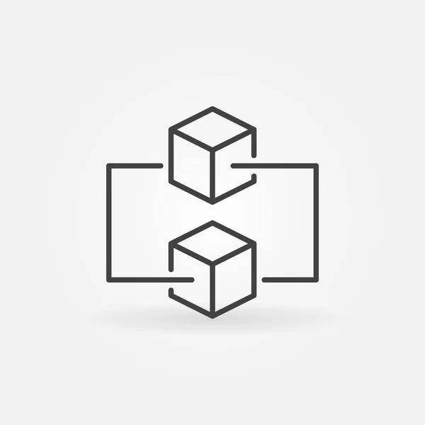 Blockchain minimaler Vektor Umriss Symbol — Stockvektor