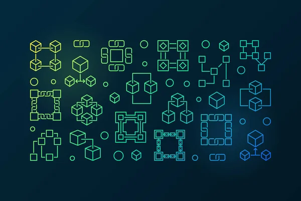 ブロックチェーンストックベクター ロイヤリティフリーブロックチェーンイラスト Depositphotos