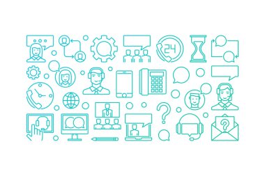 Renkli müşteri destek ve hizmet vektör afiş