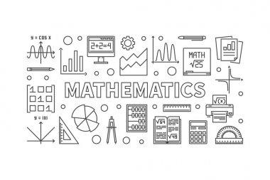 Matematik vektör çizgi yatay banner