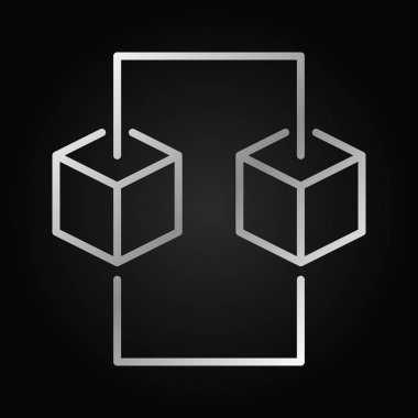 Blockchain satırı gümüş kavramı simgesi. Vektör tasarım öğesi