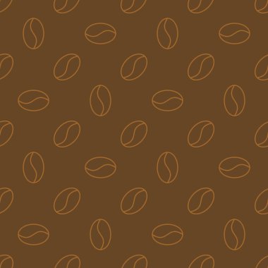Kahve çekirdekleri vektör kavramı seamless modeli kahverengi