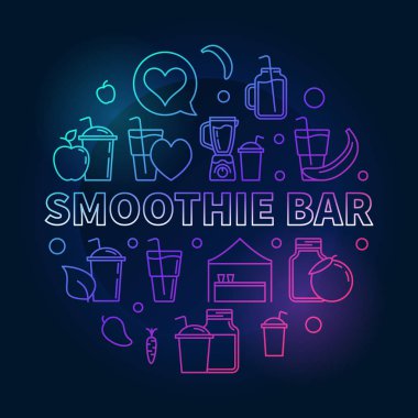 Güler yüzlü kavramı renkli dairesel vektör hat sembol bar