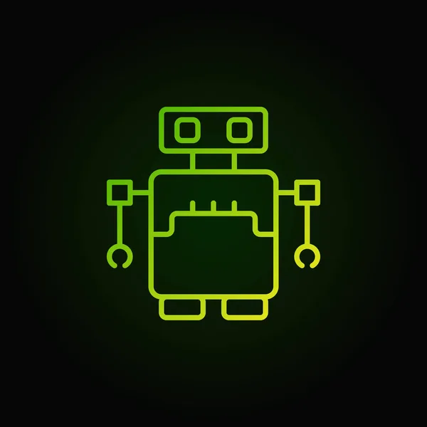 Concepto de robot icono de vector verde en el estilo de contorno — Archivo Imágenes Vectoriales