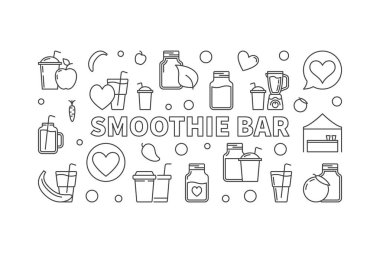 Güler yüzlü kavramı yatay vektör anahat afiş bar