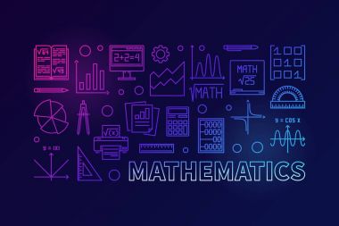 Vektör matematik renkli çağdaş çizgi çizim