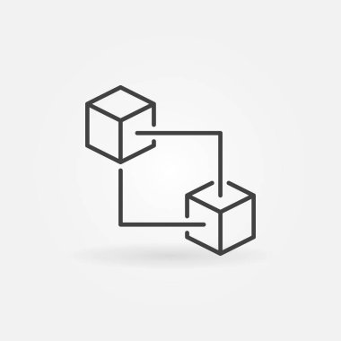 Blockchain teknoloji vektör simge veya oturum açma çizgi stili