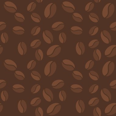 Vektör kahverengi seamless modeli ile kahve çekirdekleri kutsal kişilerin resmi