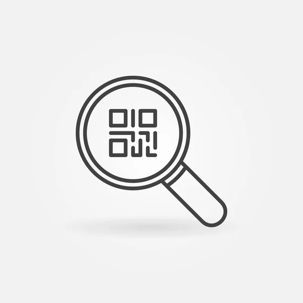 QR Kod büyüteç simgesini veya sembolü — Stok Vektör