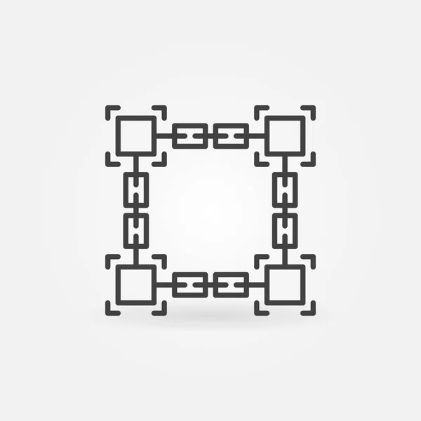 Vector block chain technology linear icon — Stock Vector