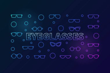 Gözlük renkli yatay çizgi resimde. Vektör afiş