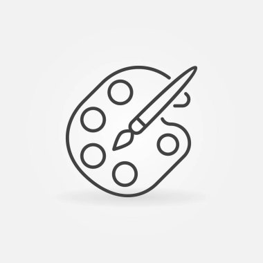 Boya paleti vektör simgesi ince çizgi stili