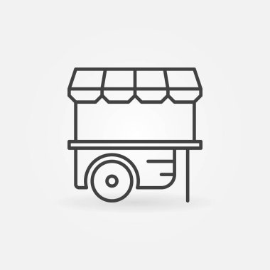 Tekerlek piyasa ahır simgesi. Vektör mobil sepeti anahat simgesini