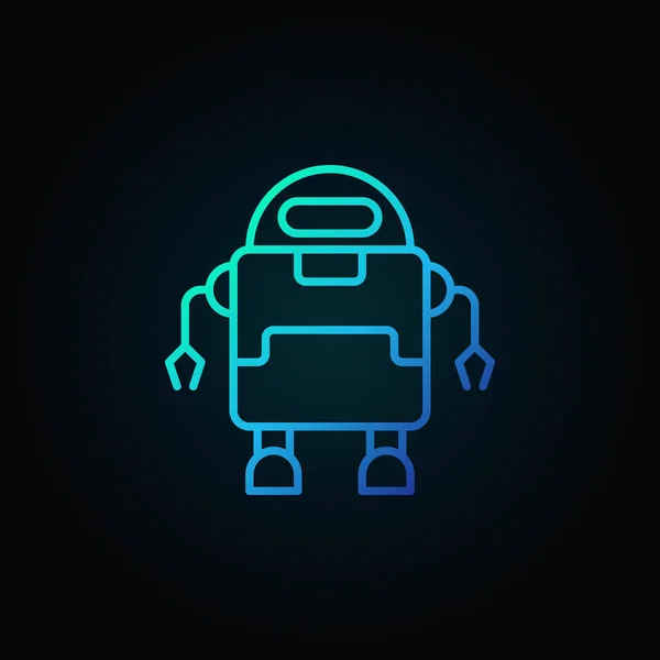 Esboço robô vetor azul conceito ícone no fundo escuro —  Vetores de Stock