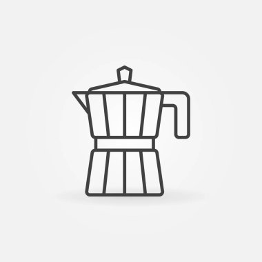 Kahve makinesi anahat simgesi. Vektör moka pot kavramı sembol