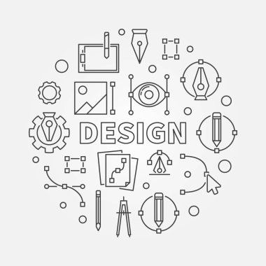 Tasarım hat illüstrasyon yuvarlak. Vektör grafik tasarım sembolü