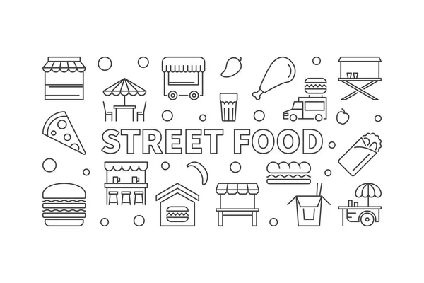 Streetfood-Banner. Vektor-Konzept Illustration — Stockvektor