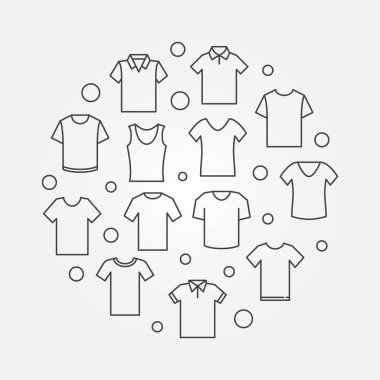 T-shirt illüstrasyon yuvarlak. Vektör tshirt sembolü