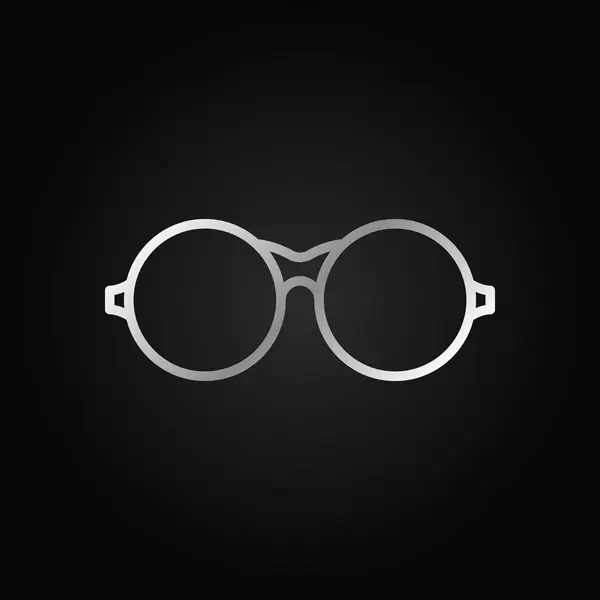 Gafas redondas icono de plata. Símbolo gafas vectoriales — Archivo Imágenes Vectoriales