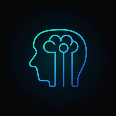 Beyin mavi kutsal kişilerin resmi - vektör yapay zeka ile insan kafası