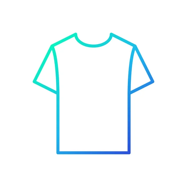 Ícone linear azul tshirt. Símbolo de t-shirt vetorial — Vetor de Stock
