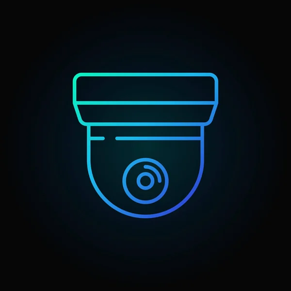 Vector de CCTV signo azul o icono en estilo de línea delgada — Vector de stock