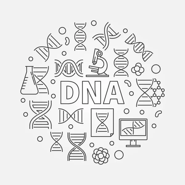 Vector DNA circular illustration or symbol — Stock Vector