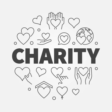 Dairesel hat illüstrasyon vektör yardım ve bağış