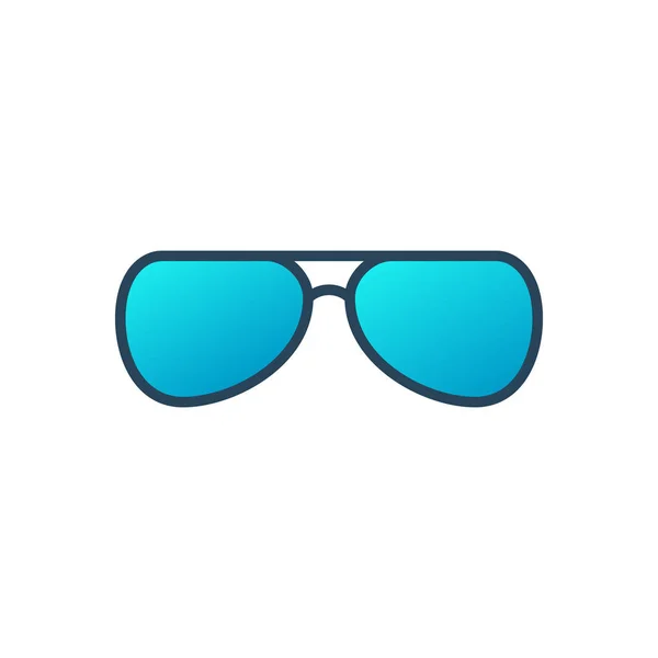 Gafas graduadas vector icono azul sobre fondo blanco — Vector de stock