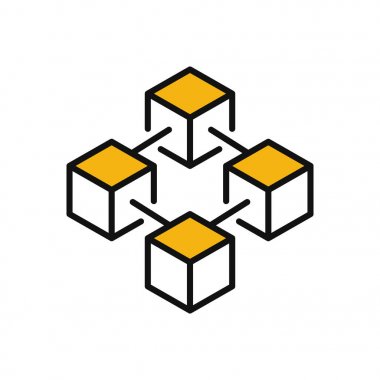 Modern blockchain teknoloji vektör simge veya logosu